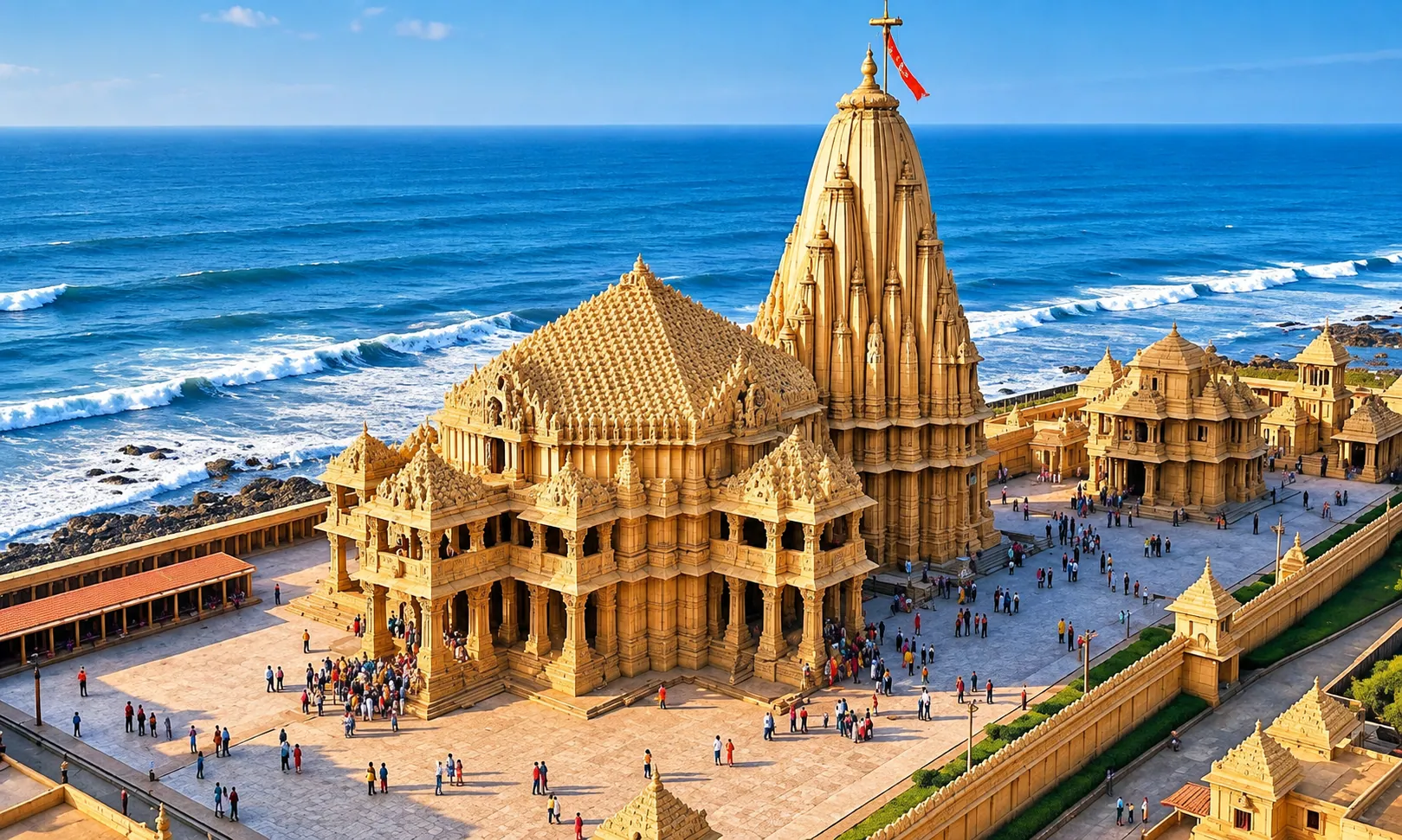 Taxi service in Somnath – Coastal temple, cab booking from Rajkot