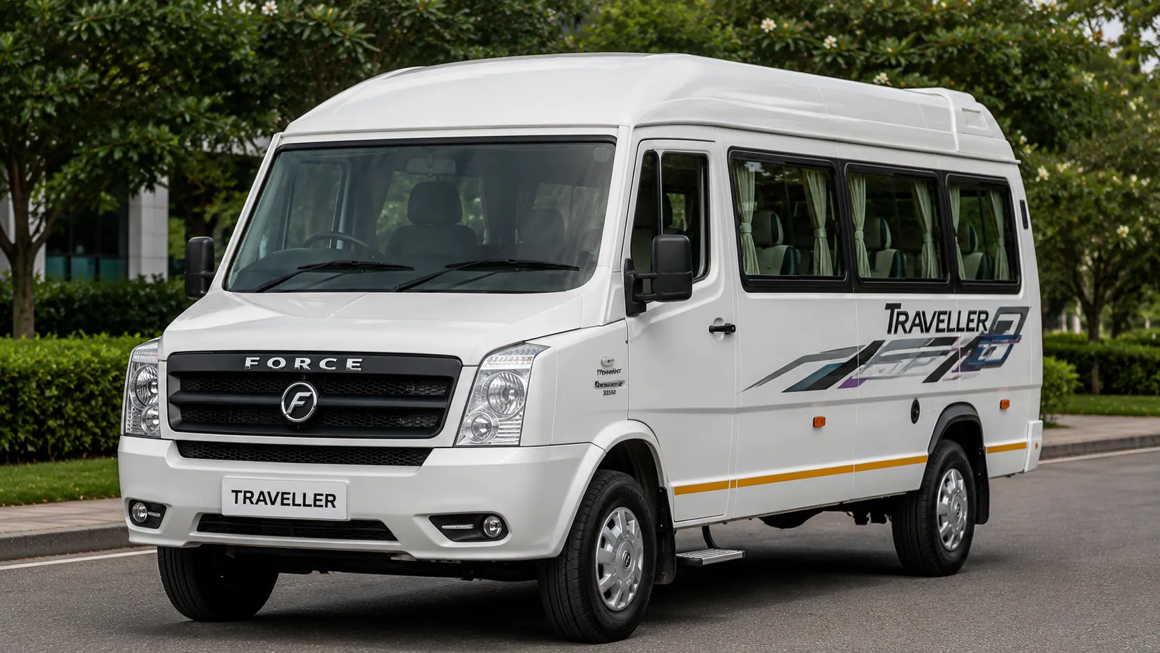 Tempo Traveller (Force Traveller) taxi on rent in Rajkot and Gujarat – Group cab service